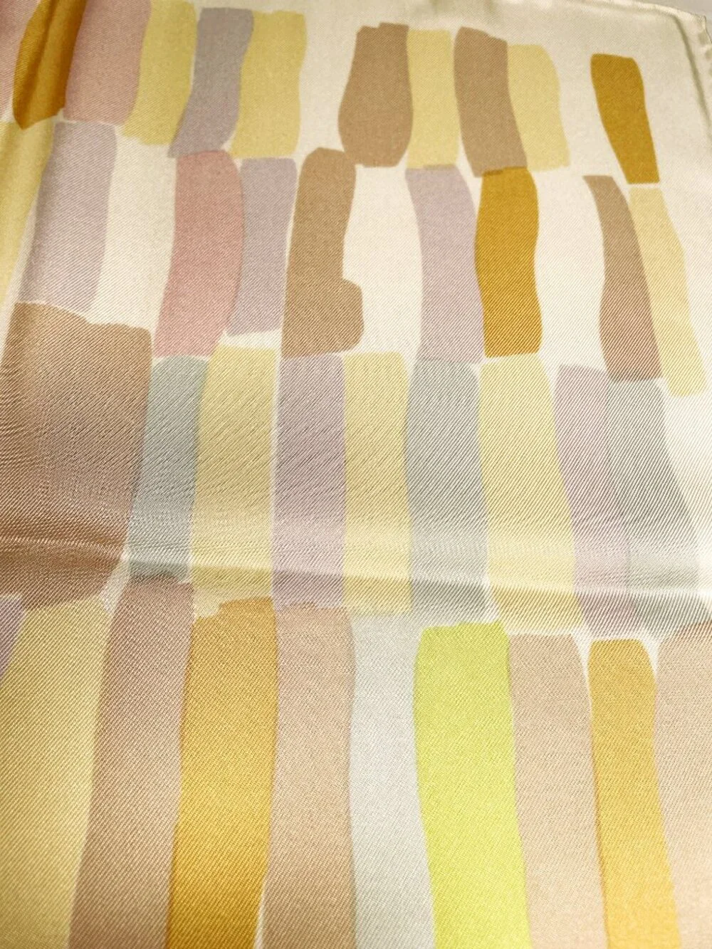 Vintage Gucci Silk Scarf 34” Painterly Stripe Italy Hand Rolled Hem - Picture 5 of 15